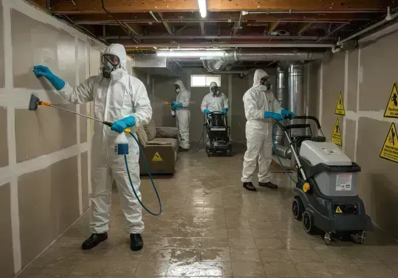 Basement Moisture Removal and Structural Drying process in Hermitage, MO